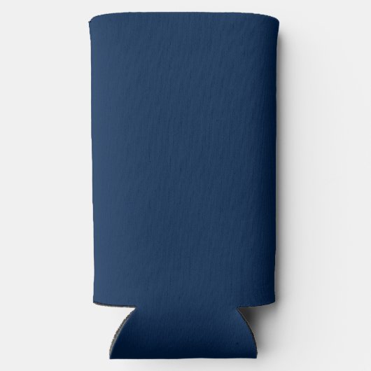 Schattigee Navy blauw en wit, Modern Monogram Seltzer Blikjeskoeler (Achterkant)