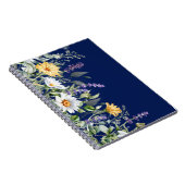 Schattigee Navy Blue Boho Wildflowers Notitieboek (Rechterzijde)