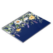 Schattigee Navy Blue Boho Wildflowers Notitieboek (Linkerzijde)