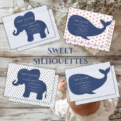 Schattigee Navy Blue Elephant Polkadot Baby shower Kaart