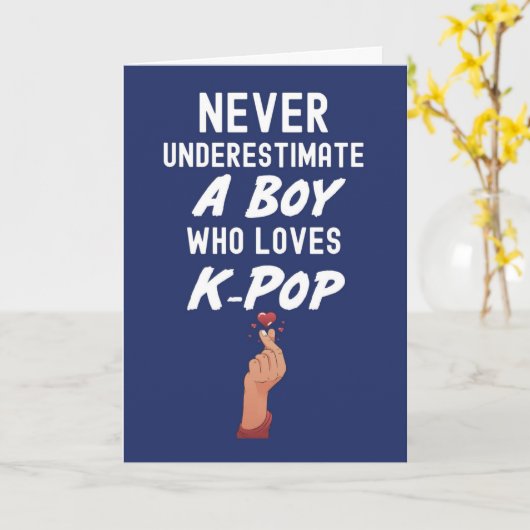 Schattigee Navy Blue KPOP Kaarten voor jongens voo (Gele Bloem)