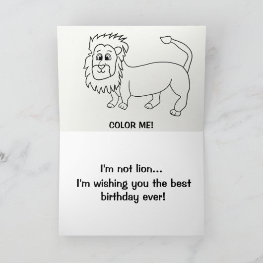 Schattigee neef verjaardag Kaart Lion Funny (Binnen)