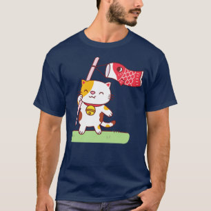 Schattigee Neko Cat met Koinobori p Streamer T-shirt