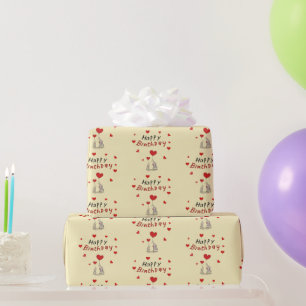 Schattigee Nelly op blond cadeaupapier