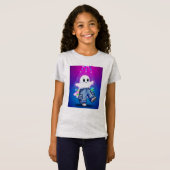 Schattigee Neon Glow Ghost Kinder T-shirt (Voorkant volledig)