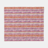 Schattigee neon roze oranje chevron fleece deken (Voorkant (Horizontaal))