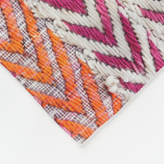 Schattigee neon roze oranje chevron fleece deken (Hoek)