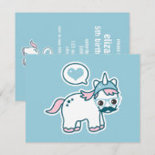 Schattigee Nerd Eenhoorn Verjaardagsfeestje Uitnod Kaart (Voorkant / Achterkant)