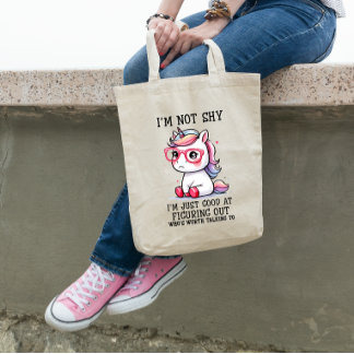 Schattigee Nerdy Eenhoorn Canvas tas: verlegen en Tote Bag