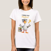 Schattigee nerdy goose, ik kan mensen niet lezen t-shirt (Voorkant)