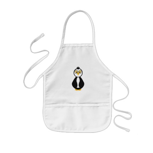 Schattigee nerdy pinguïn kinder schort (Voorkant)