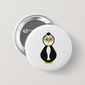 Schattigee nerdy pinguïn ronde button 5,7 cm (Voorkant /achterkant)