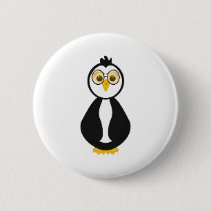 Schattigee nerdy pinguïn ronde button 5,7 cm