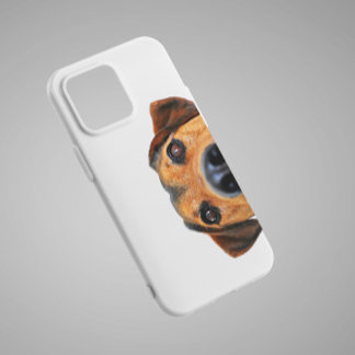Schattigee neushond piept omhoog | Grappige  telef iPhone 15 Pro Max Hoesje
