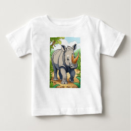 Schattigee neushoorn Cartoon-Sticker stijl