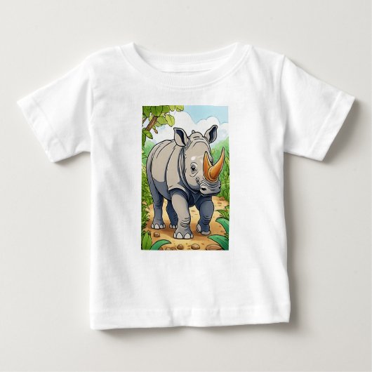 Schattigee neushoorn Cartoon-Sticker stijl (Voorkant)