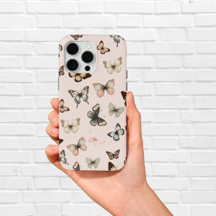 Schattigee neutraal vlinders, gedempte tonen Bord iPhone 15 Pro Max Hoesje