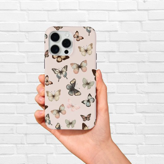 Schattigee neutraal vlinders, gedempte tonen Bord Case-Mate iPhone Case