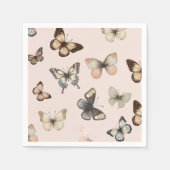 Schattigee neutraal vlinders, gedempte tonen Bord  Servet (Voorkant)