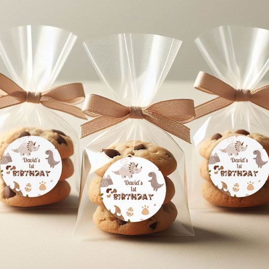 Schattigee Neutral Dinosaur Verjaardag Stickers