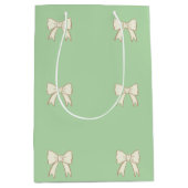 Schattigee Neutral Gift Bag met Bow Detail Medium Cadeauzakje (Voorkant)