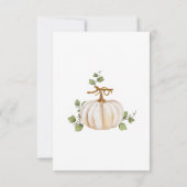 Schattigee Neutral Herfst Pumpkin Baby shower Bedankkaart (Achterkant)