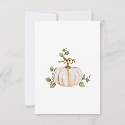 Schattigee Neutral Herfst Pumpkin Baby shower Bedankkaart (Achterkant)