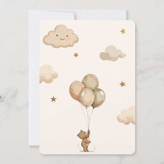 Schattigee neutrale Bearly Wait Teddy Bear-Baby sh Kaart (Achterkant)