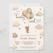 Schattigee neutrale Bearly Wait Teddy Bear-Baby sh Kaart (Voorkant)