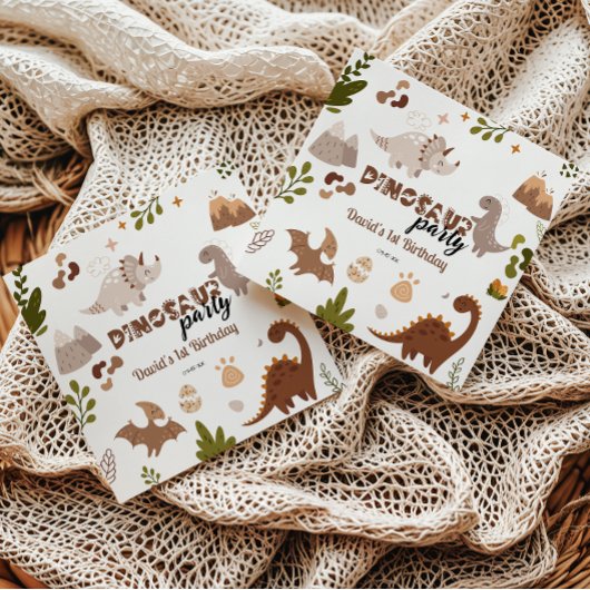Schattigee neutrale dinosaurus feestdag servet