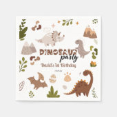 Schattigee neutrale dinosaurus feestdag servet (Voorkant)