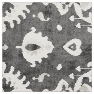 Schattigee neutrale donkergrijze beige ikat stampa stof
