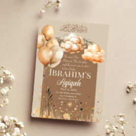 Schattigee Neutrale Kleuren Islamitische Baby Aqiq Kaart