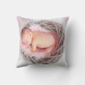 Schattigee Newborn Keepsake Geboortestatistieken R Kussen (Achterkant)