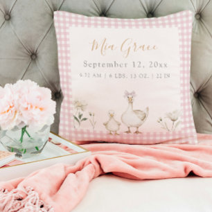 Schattigee Newborn Keepsake Geboortestatistieken R Kussen