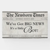 Schattigee Newborn Times krant Baby Boy Girl Showe Spandoek (Horizontaal)