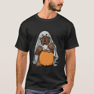Schattigee Newfoundland Ghost Dog Holding pompoene T-shirt