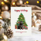 Schattigee Newfoundlander Hondenfamilie Kerstmis Feestdagenkaart