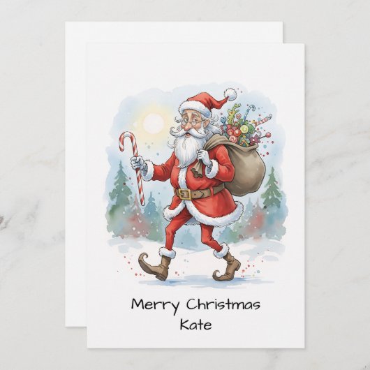  Schattigee Niet Foto Santa Claus Feestdagenkaart (Voorkant / Achterkant)