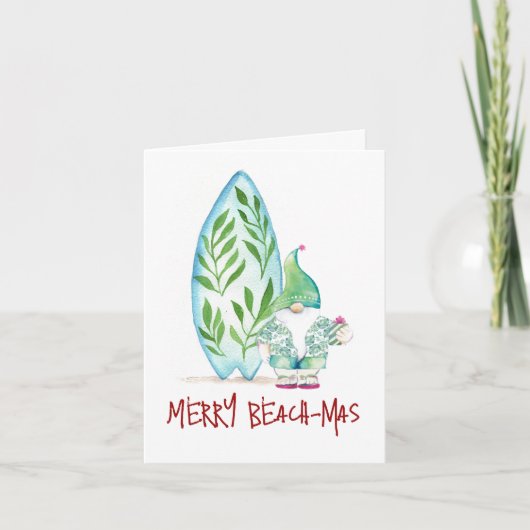 Schattigee Niet Foto Tropische Strand Kerst Kaarte Feestdagen Kaart (Voorkant)