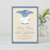 Schattigee nieuw uitgekomen pterodactyl in Baby sh Kaart (Staand voorkant)