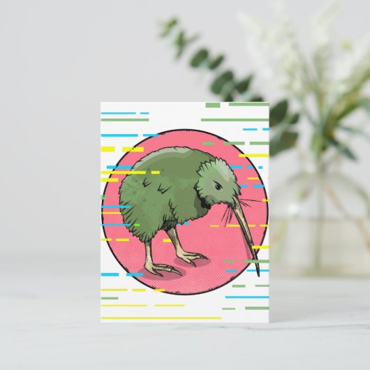 Schattigee Nieuw-Zeelandse kiwi Briefkaart (Staand voorkant)