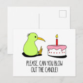 Schattigee Nieuw-Zeelandse Kiwi verjaardagstaart Briefkaart (Voorkant / Achterkant)