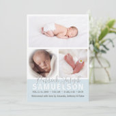 Schattigee nieuwe Baby Geboorte Jongen Collage | 3 Aankondiging (Staand voorkant)