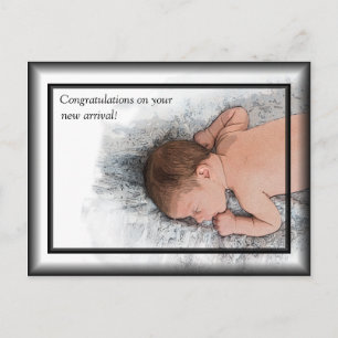 Schattigee Nieuwe Baby Gefeliciteerd Foto Briefkaa Briefkaart