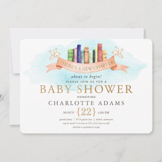 Schattigee nieuwe hoofdstukboeken Baby shower Uitn Kaart (Voorkant)