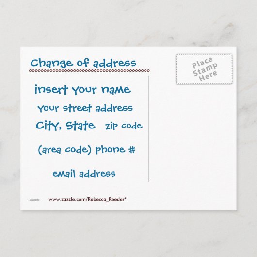 Schattigee nieuwe thuisadreswijziging aankondigingskaart (Achterkant)