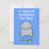 Schattigee nijlpaard baby springen cartoon Verjaar Kaart (Achterkant)