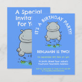 Schattigee nijlpaard baby springen cartoon Verjaar Kaart (Voorkant / Achterkant)