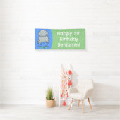 Schattigee nijlpaard springen cartoon gepersonalis spandoek (Insitu)